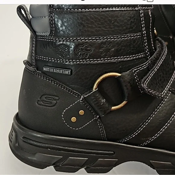 Skechers Men's Heavy Duty Water Resistant Weatherproof Boots Black 10.5 - Picture 8 of 8